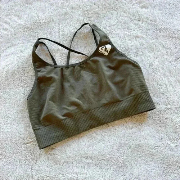 Woman’s Best Power Seamless Sports Bra Khaki Size M - Picture 1 of 4